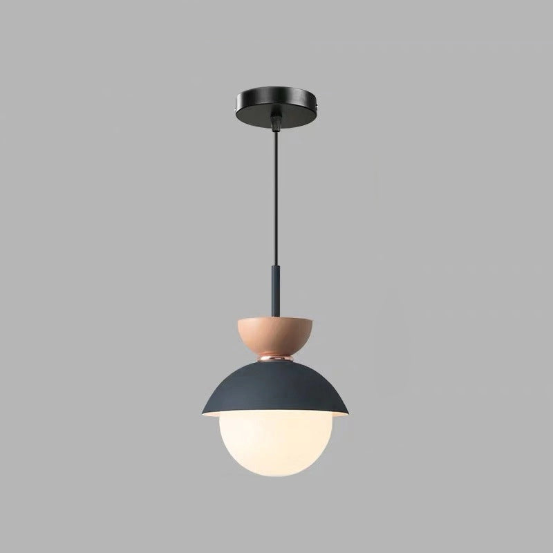 Contemporary Scandinavian Aluminum Globe Pendant Light - 1-Light Glass Shade for Dining Room
