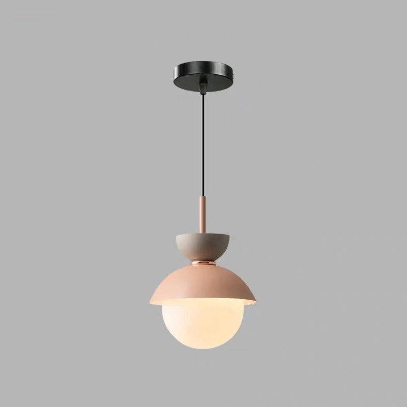 Contemporary Scandinavian Aluminum Globe Pendant Light - 1-Light Glass Shade for Dining Room