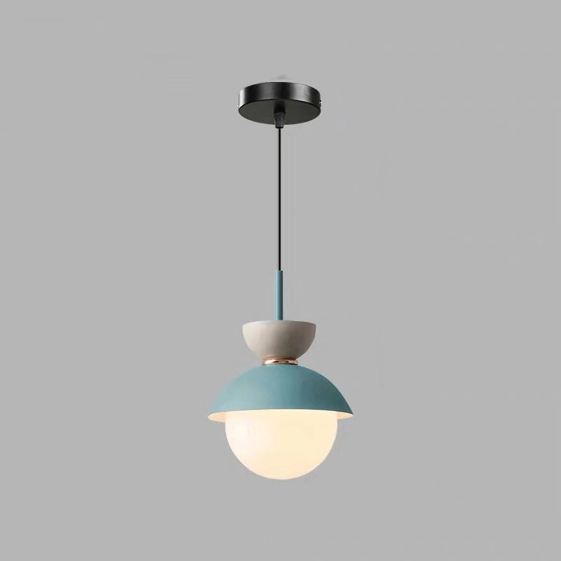 Contemporary Scandinavian Aluminum Globe Pendant Light - 1-Light Glass Shade for Dining Room