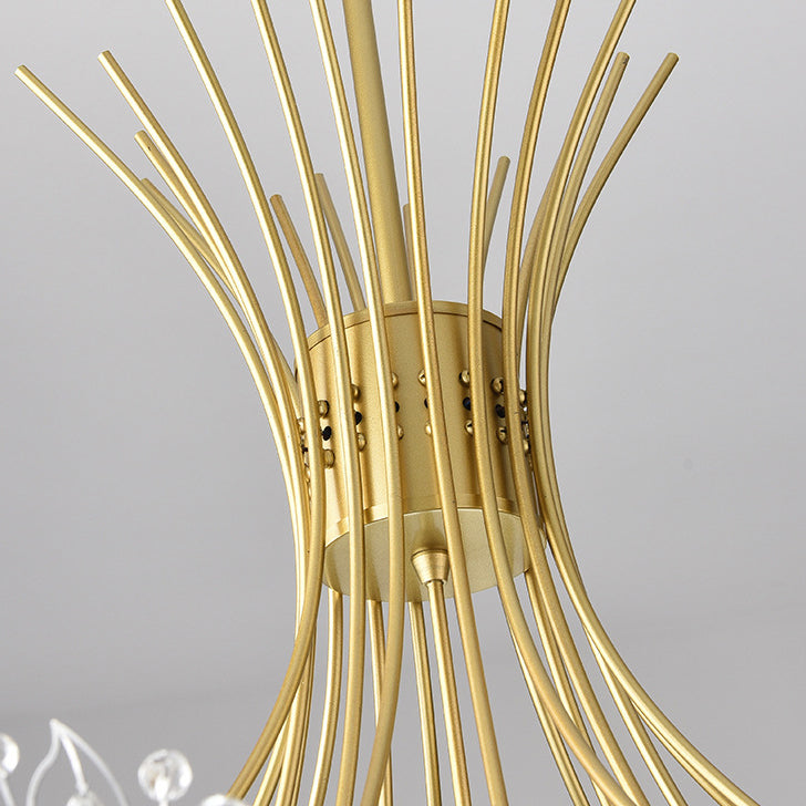 Contemporary Luxury Dandelion Crystal Chandelier - 13/19-Light Iron Frame for Living Room