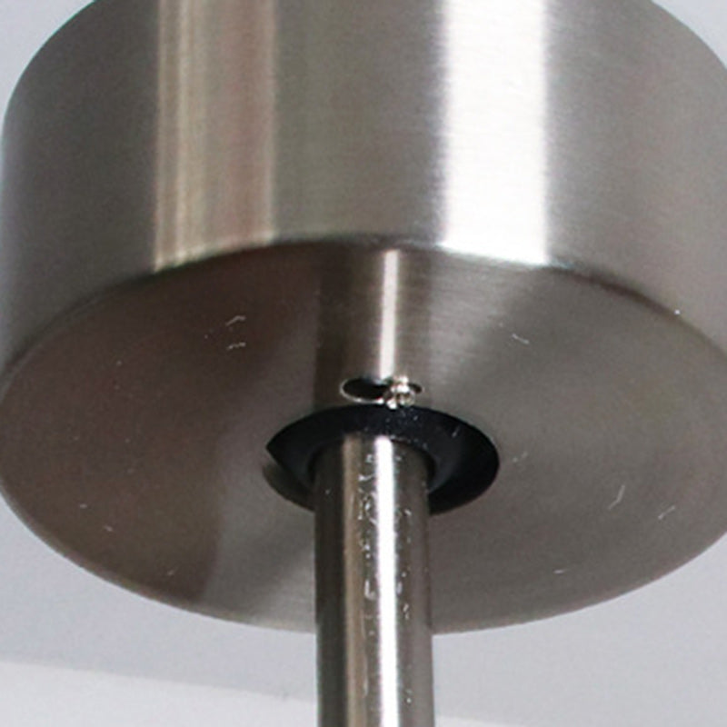Contemporary Retro Round Glass Shade Wood Blade LED Ceiling Fan Light