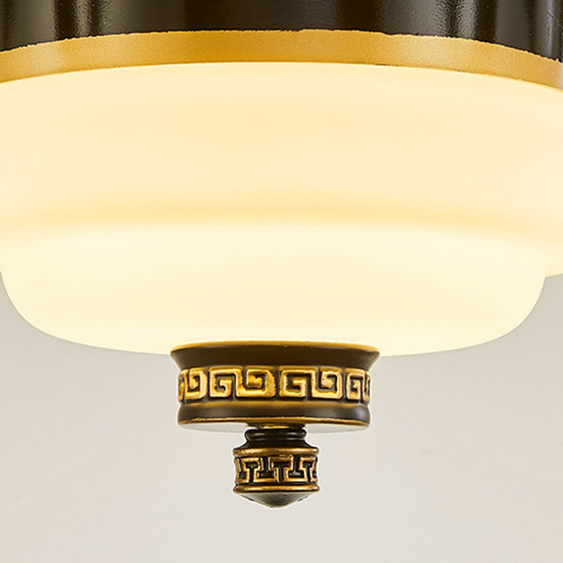 Traditional Chinese Jade Decor Ceiling Fan Light - 6-Light Glass Shade Zinc Alloy, Ideal for Living Room, Elegant Design, Unique Home Decor, Energy Efficient Lighting