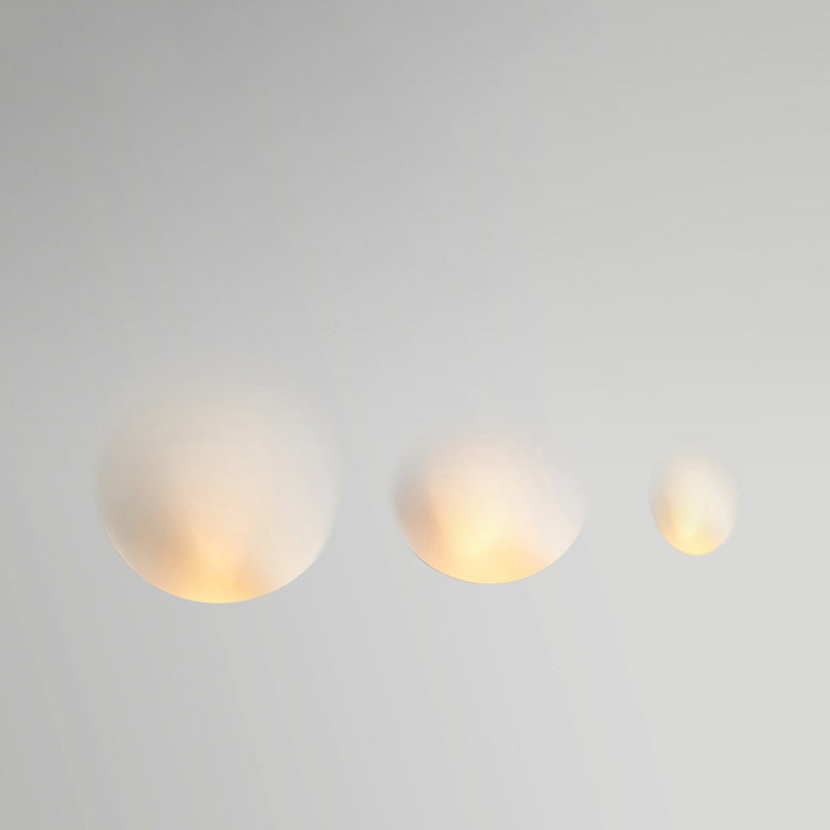 Modern Minimalist Recessed Plaster Round Wall Sconce - 1-Light Fixture for Living Room Lighting