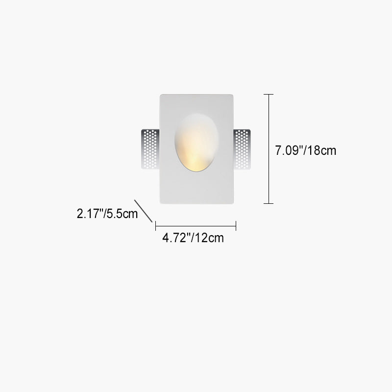 Modern Minimalist Recessed Plaster Round Wall Sconce - 1-Light Fixture for Living Room Lighting