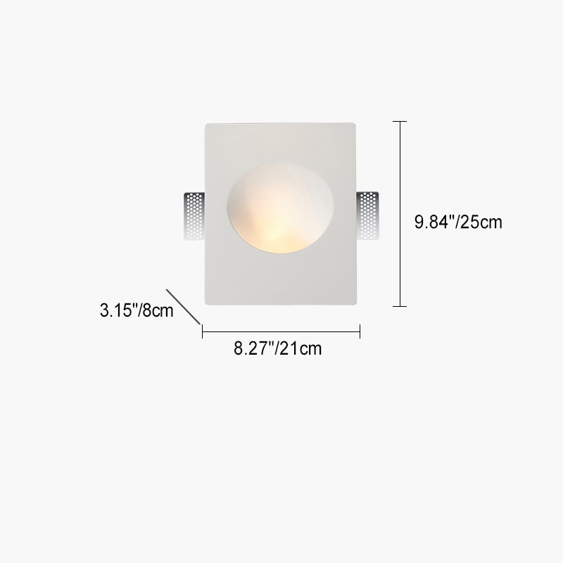 Modern Minimalist Recessed Plaster Round Wall Sconce - 1-Light Fixture for Living Room Lighting