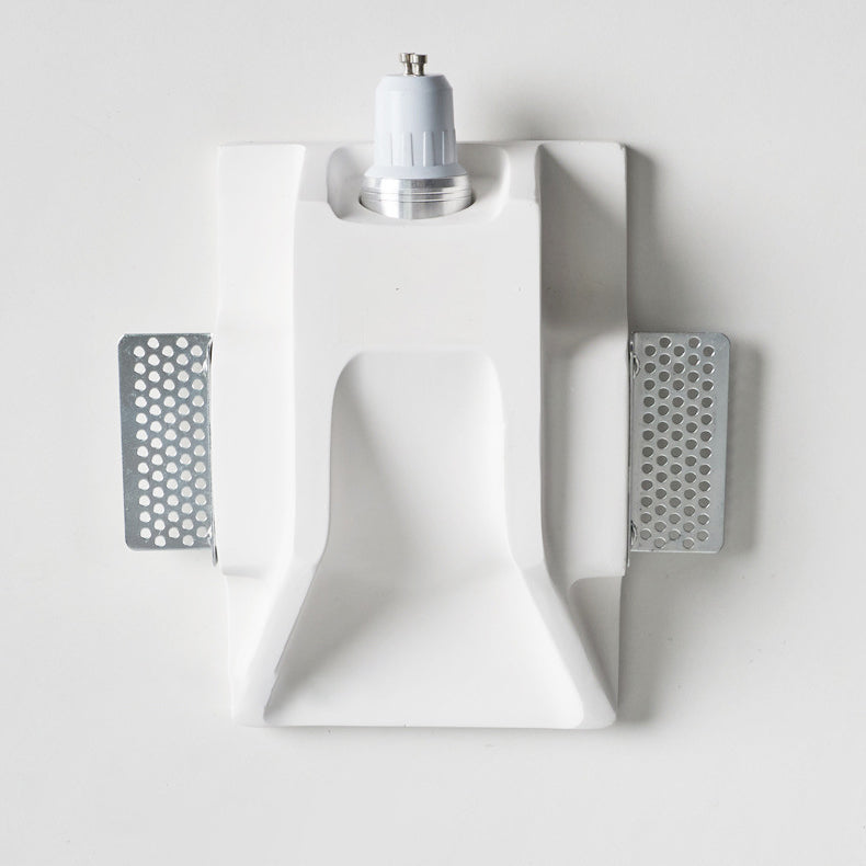 Modern Minimalist Recessed Plaster Round Wall Sconce - 1-Light Fixture for Living Room Lighting