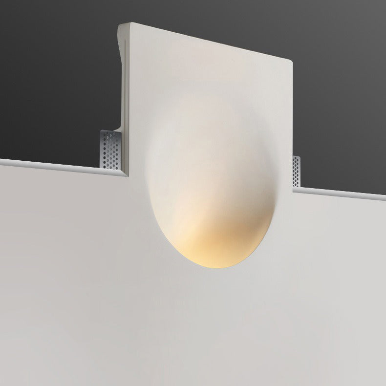 Modern Minimalist Recessed Plaster Round Wall Sconce - 1-Light Fixture for Living Room Lighting