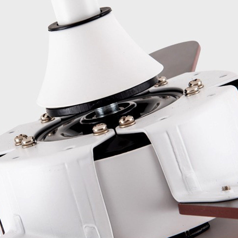 Contemporary Scandinavian Ceiling Fan Light with Acrylic Shade and Solid Wood Blades for Living Room