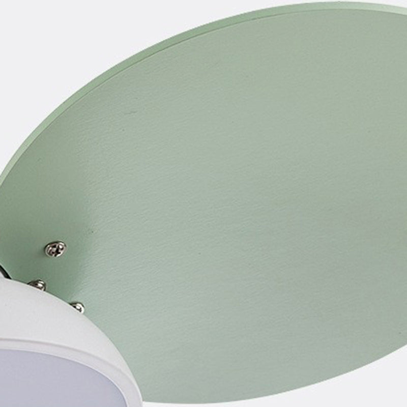 Contemporary Scandinavian Ceiling Fan Light with Acrylic Shade and Solid Wood Blades for Living Room
