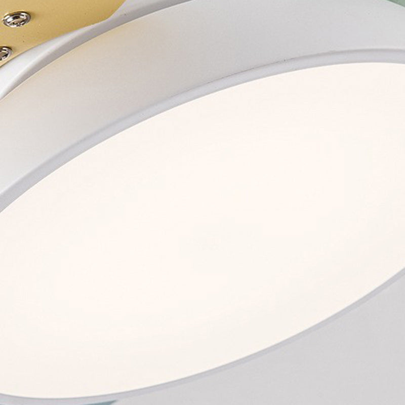 Contemporary Scandinavian Ceiling Fan Light with Acrylic Shade and Solid Wood Blades for Living Room