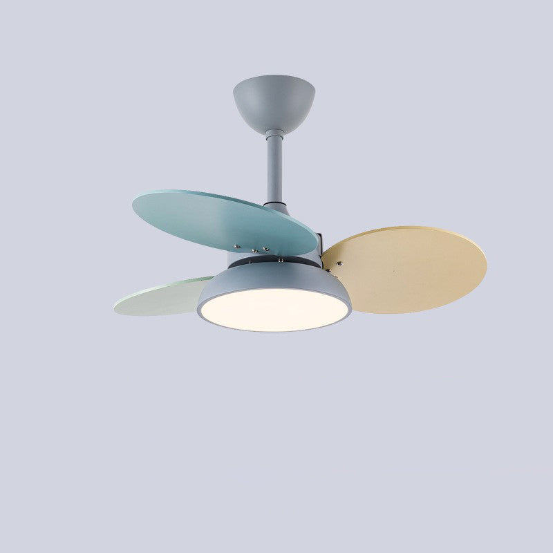 Contemporary Scandinavian Ceiling Fan Light with Acrylic Shade and Solid Wood Blades for Living Room