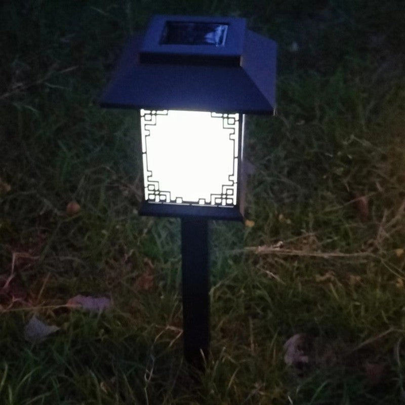 Contemporary Waterproof LED Solar Lawn Light - Industrial Square Design for Outdoor Patio