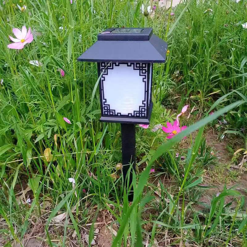 Contemporary Waterproof LED Solar Lawn Light - Industrial Square Design for Outdoor Patio