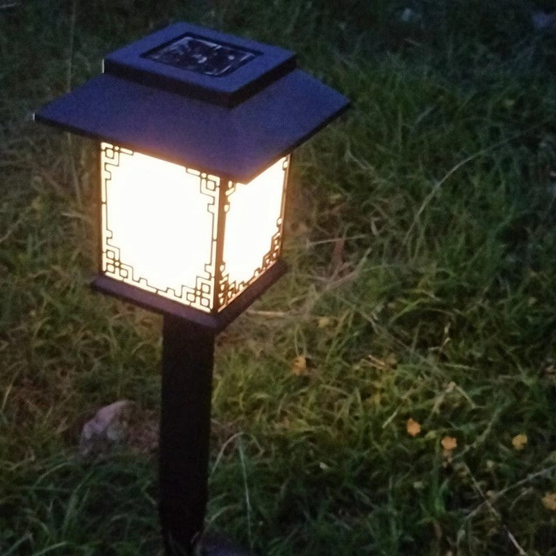 Contemporary Waterproof LED Solar Lawn Light - Industrial Square Design for Outdoor Patio