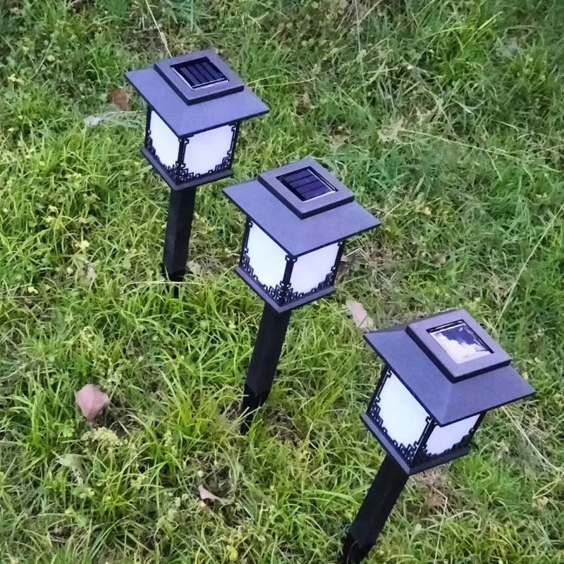 Contemporary Waterproof LED Solar Lawn Light - Industrial Square Design for Outdoor Patio