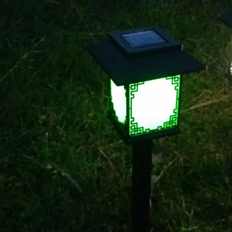 Contemporary Waterproof LED Solar Lawn Light - Industrial Square Design for Outdoor Patio