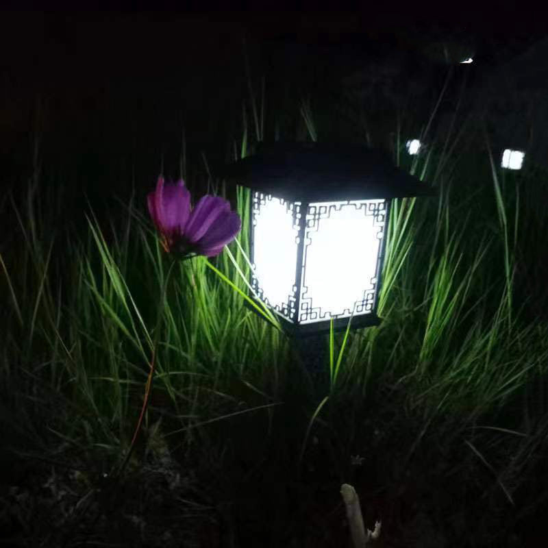 Contemporary Waterproof LED Solar Lawn Light - Industrial Square Design for Outdoor Patio