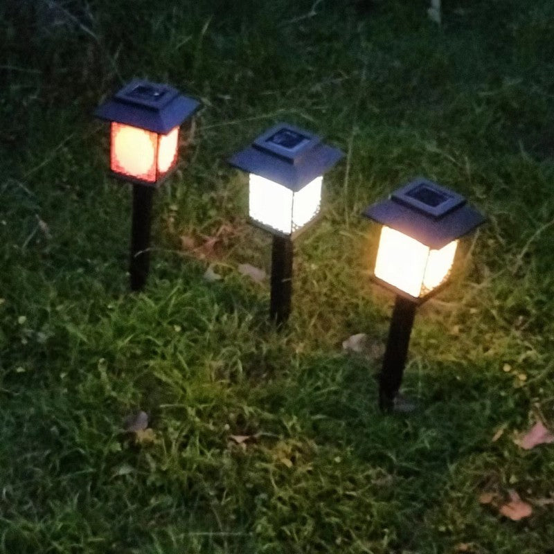 Contemporary Waterproof LED Solar Lawn Light - Industrial Square Design for Outdoor Patio