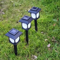 Contemporary Waterproof LED Solar Lawn Light - Industrial Square Design for Outdoor Patio
