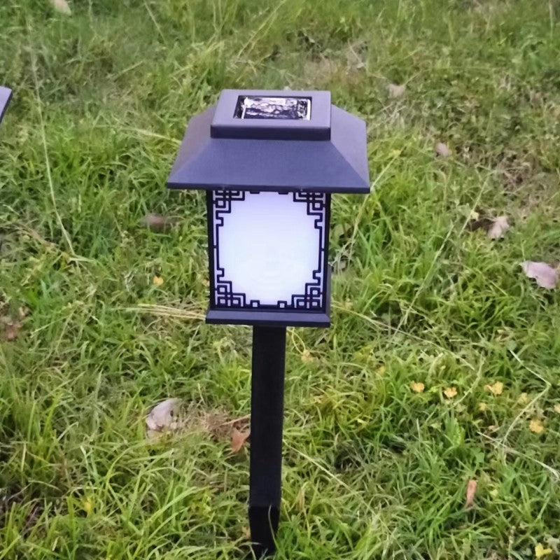 Contemporary Waterproof LED Solar Lawn Light - Industrial Square Design for Outdoor Patio
