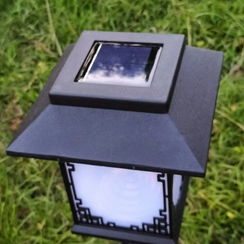 Contemporary Waterproof LED Solar Lawn Light - Industrial Square Design for Outdoor Patio