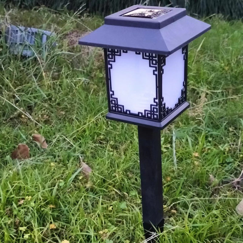 Contemporary Waterproof LED Solar Lawn Light - Industrial Square Design for Outdoor Patio