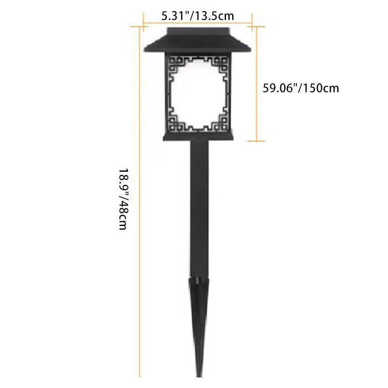 Contemporary Waterproof LED Solar Lawn Light - Industrial Square Design for Outdoor Patio