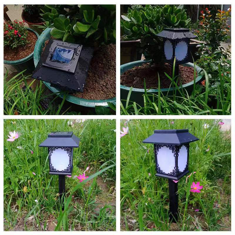 Contemporary Waterproof LED Solar Lawn Light - Industrial Square Design for Outdoor Patio