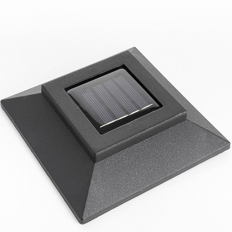 Contemporary Waterproof LED Solar Lawn Light - Industrial Square Design for Outdoor Patio