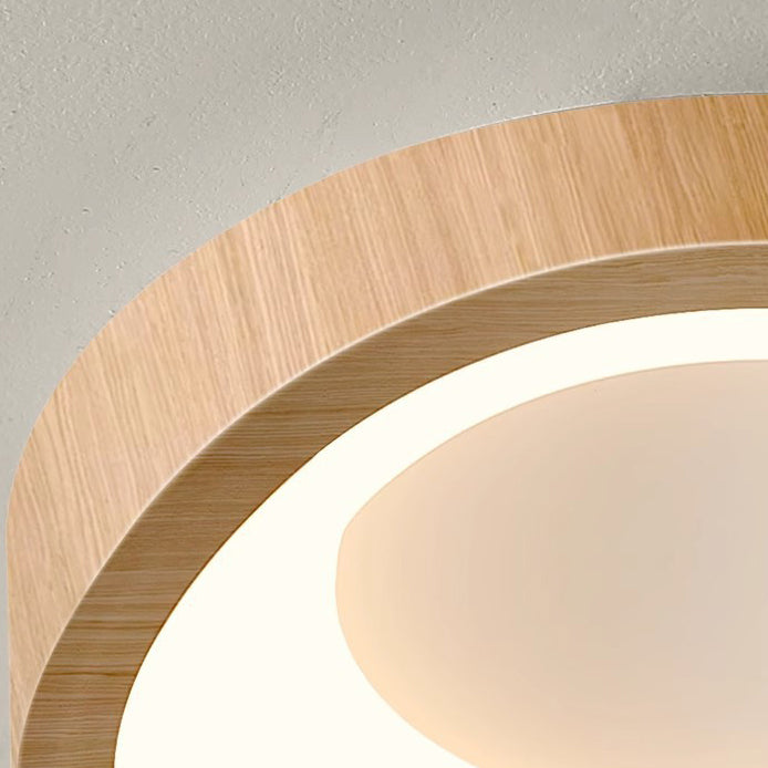 Traditional Japanese Corrugated Iron LED Ceiling Light - Flush Mount for Living Room