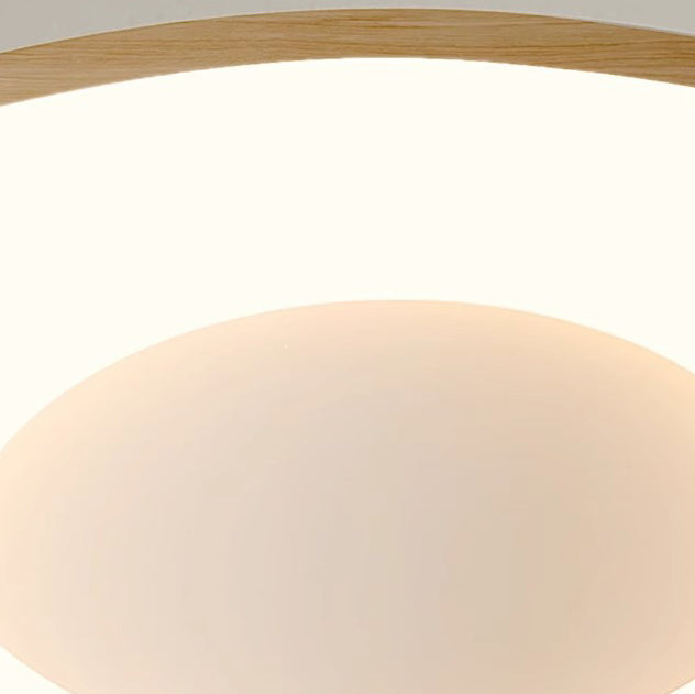Traditional Japanese Corrugated Iron LED Ceiling Light - Flush Mount for Living Room