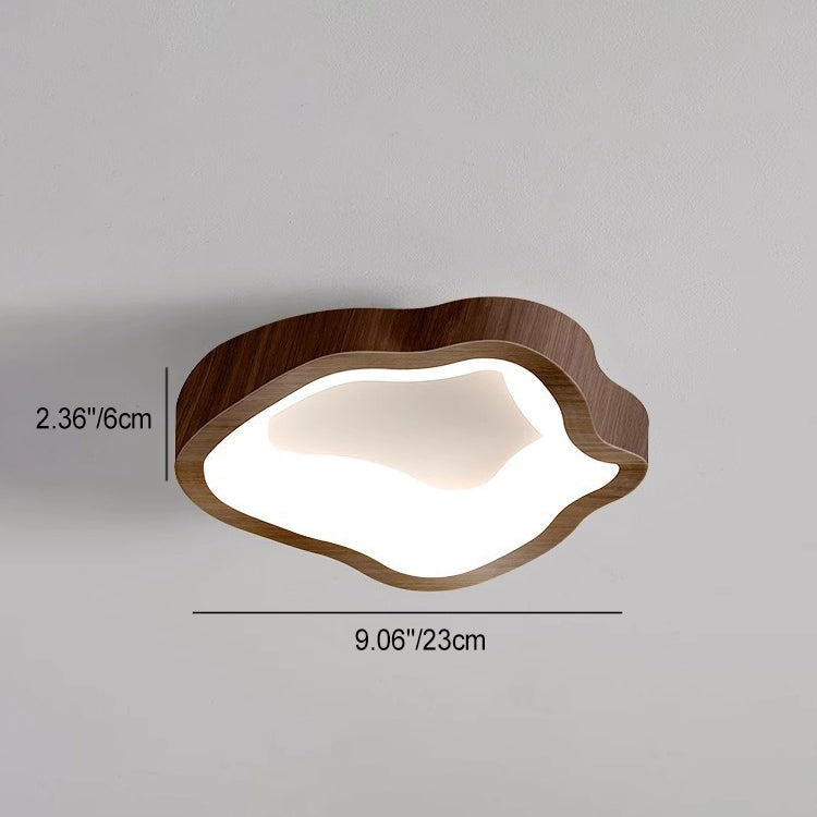 Traditional Japanese Corrugated Iron LED Ceiling Light - Flush Mount for Living Room