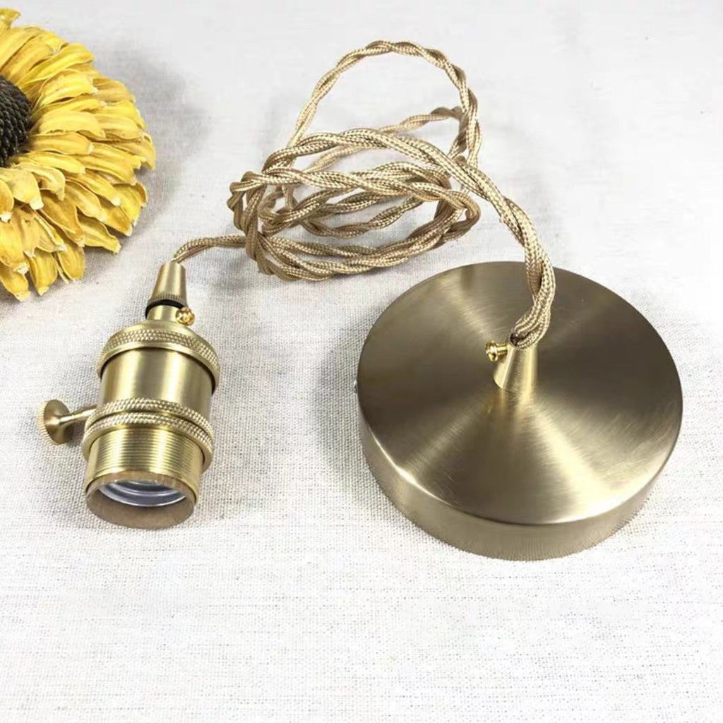 Traditional French Antique Brass Pendant Light - 1-Light Glazed Ceramic Fixture for Living Room