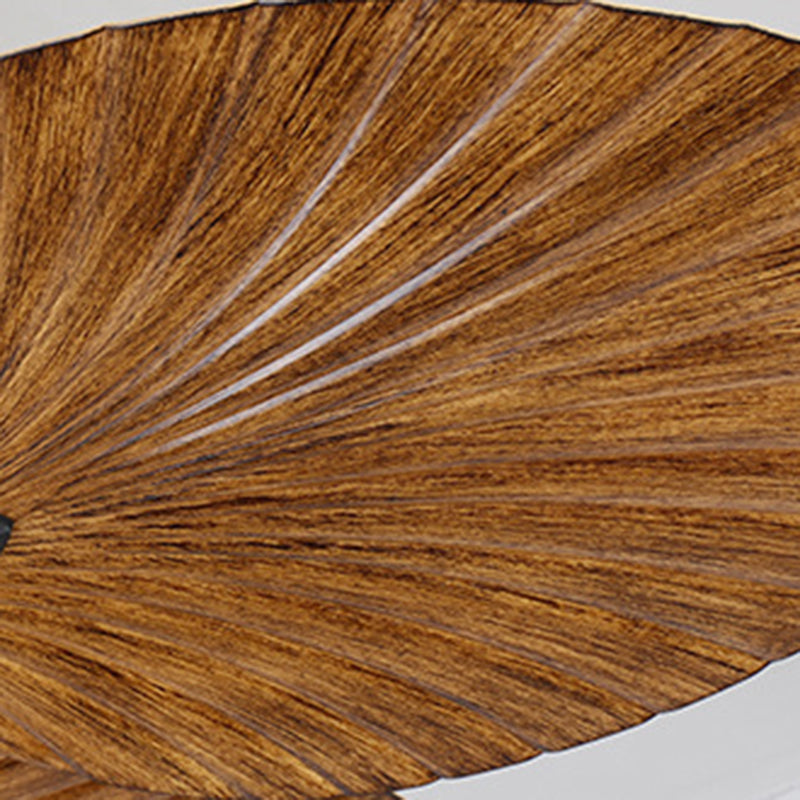 Traditional Retro Leaves Texture 3-Light Ceiling Fan with Hexagonal Shade Downrods for Living Room