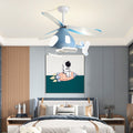 Contemporary Cartoon Helicopter Ceiling Fan Light for Kids, Acrylic LED Downrods, Bedroom Ceiling Lighting, Unique Children's Room Decor, Fun Kids' LED Fan Light Fixture, Modern Helicopter Design Ceiling Fan with Light, Aerodynamic Kids Room Illumination,