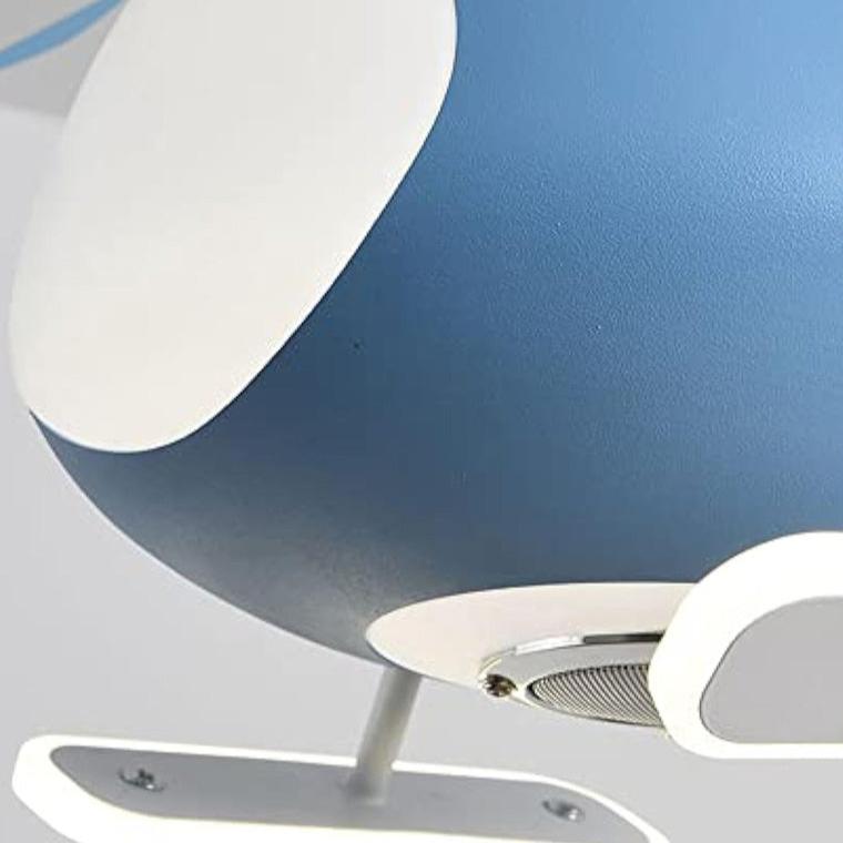 Contemporary Cartoon Helicopter Ceiling Fan Light - Iron Acrylic LED Kids Room Decor
