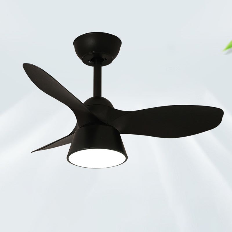 Modern Minimalist Round Acrylic Ceiling Fan Light - LED Downrod Fan for Bedroom
