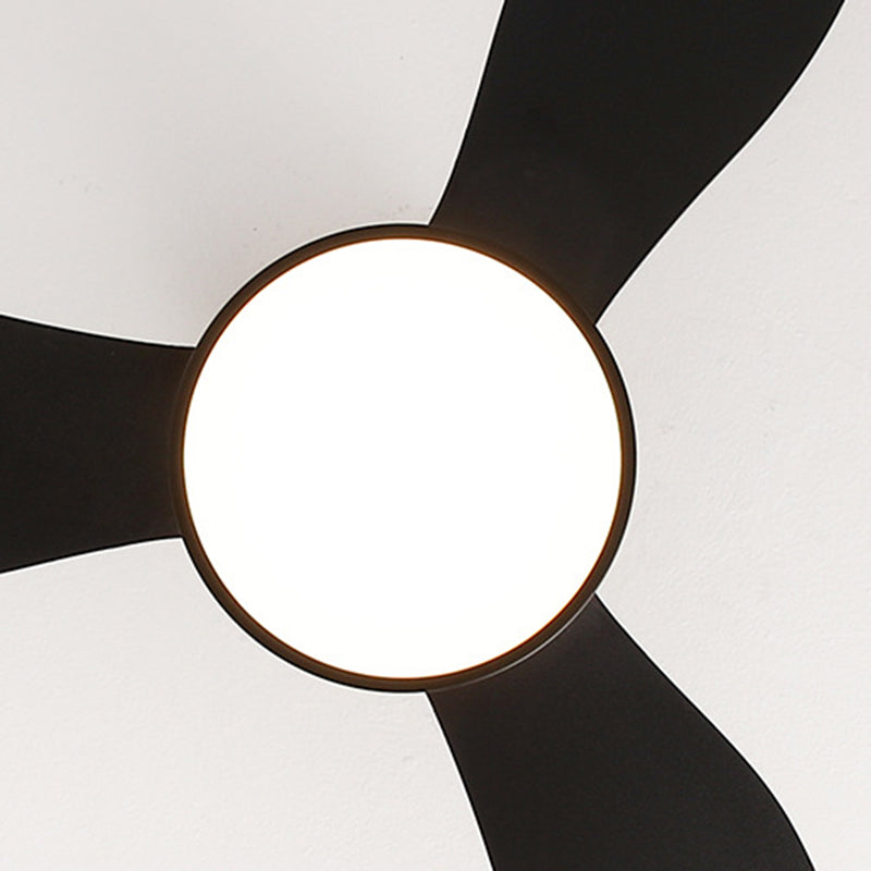 Modern Minimalist Round Acrylic Ceiling Fan Light - LED Downrod Fan for Bedroom
