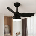 Modern Minimalist Round Acrylic Ceiling Fan Light - LED Downrod Fan for Bedroom