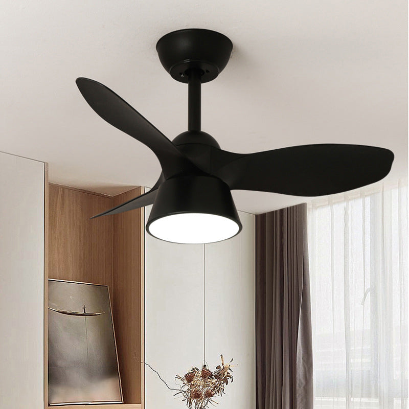 Modern Minimalist Round Acrylic Ceiling Fan Light - LED Downrod Fan for Bedroom