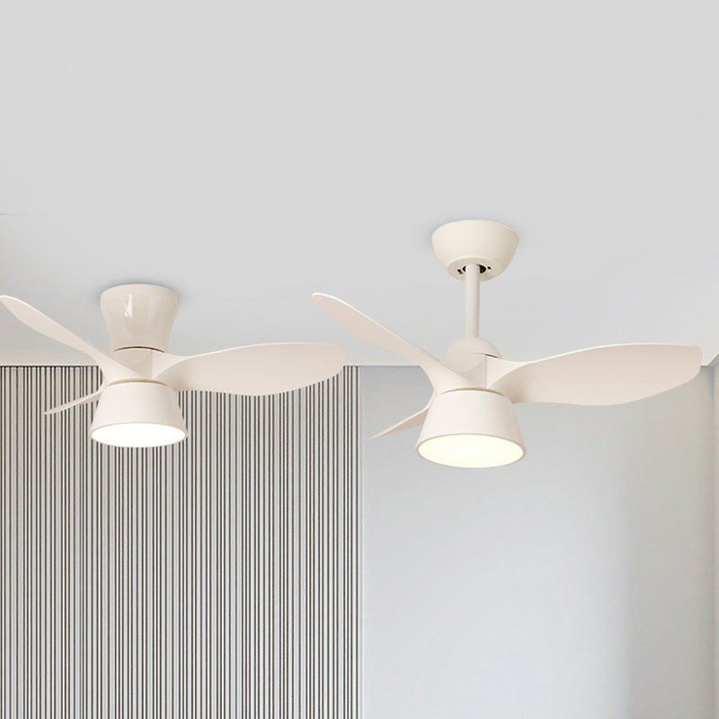 Modern Minimalist Round Acrylic Ceiling Fan Light - LED Downrod Fan for Bedroom