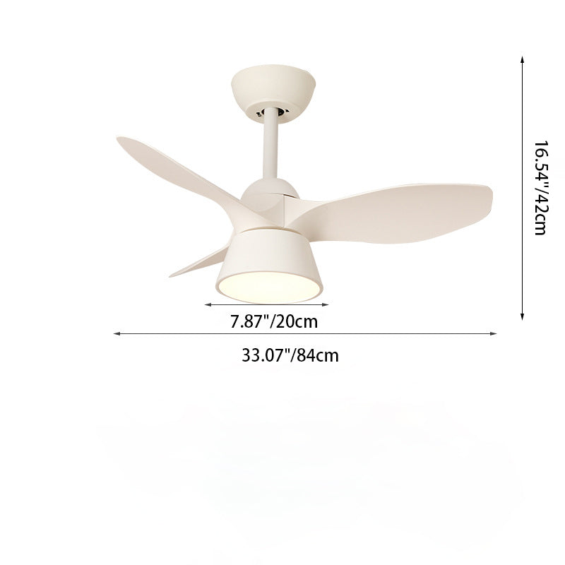 Modern Minimalist Round Acrylic Ceiling Fan Light - LED Downrod Fan for Bedroom