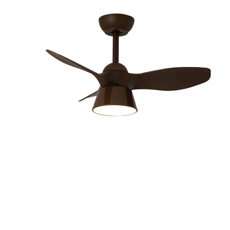 Modern Minimalist Round Acrylic Ceiling Fan Light - LED Downrod Fan for Bedroom