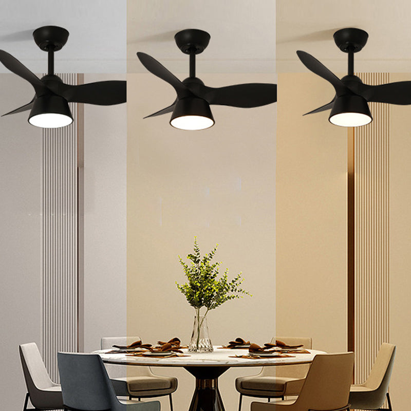 Modern Minimalist Round Acrylic Ceiling Fan Light - LED Downrod Fan for Bedroom