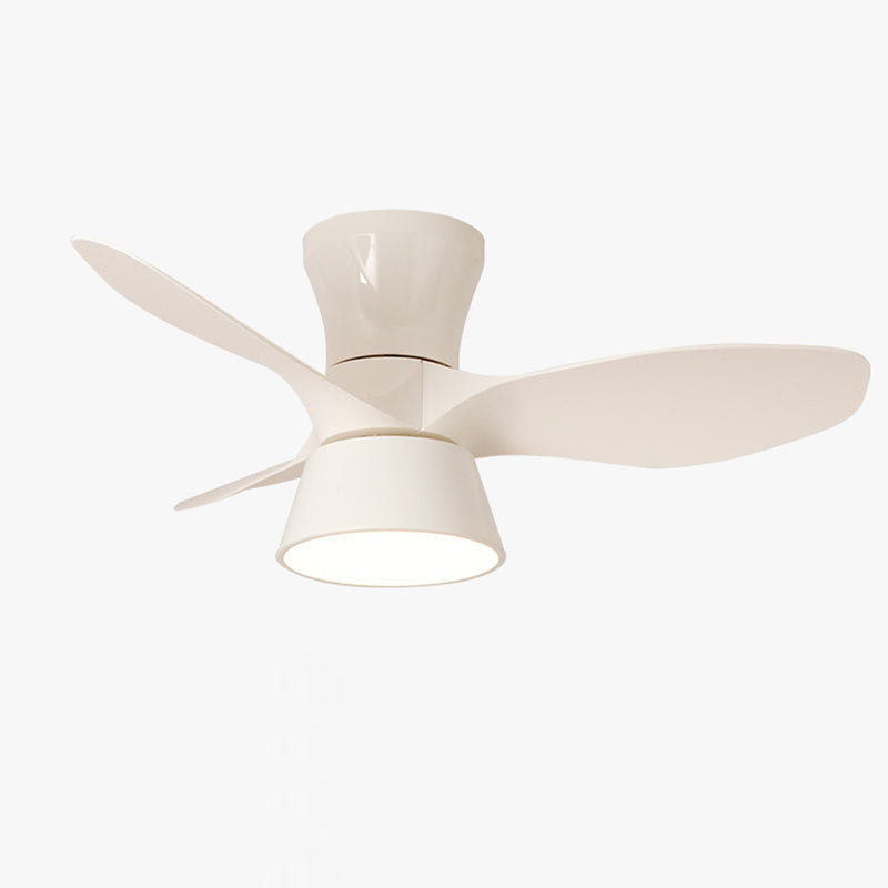 Modern Minimalist Acrylic Shade Ceiling Fan Light - LED Semi-Flush Mount for Bedroom