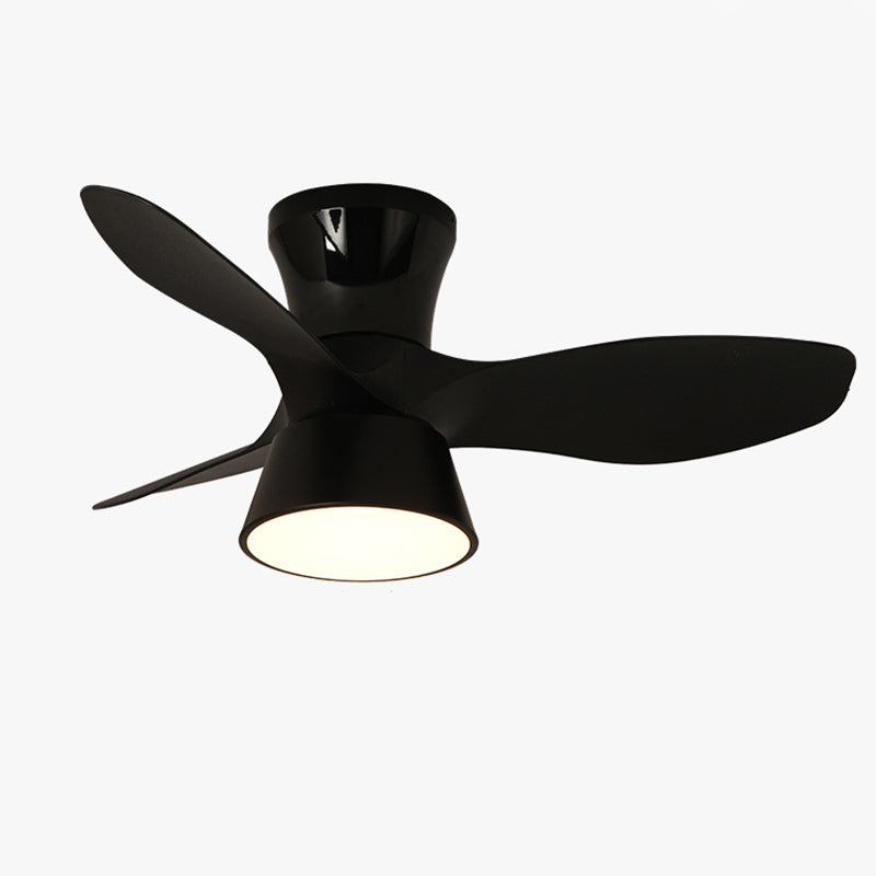 Modern Minimalist Acrylic Shade Ceiling Fan Light - LED Semi-Flush Mount for Bedroom