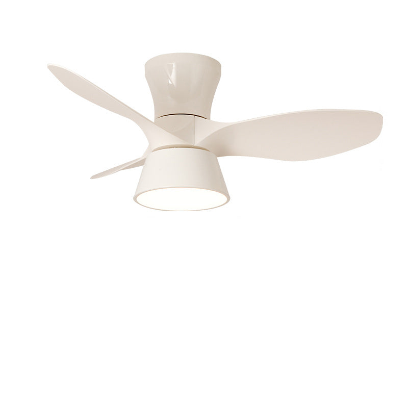 Modern Minimalist Acrylic Shade Ceiling Fan Light - LED Semi-Flush Mount for Bedroom