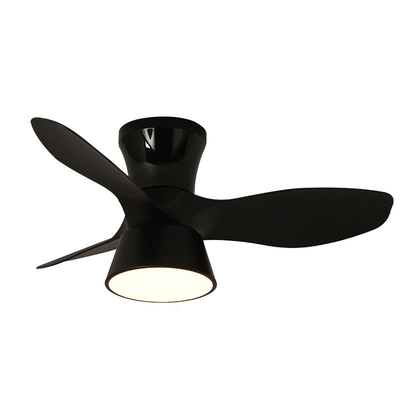 Modern Minimalist Acrylic Shade Ceiling Fan Light - LED Semi-Flush Mount for Bedroom