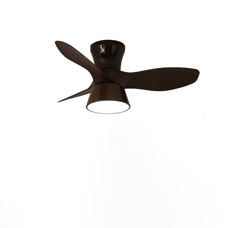 Modern Minimalist Acrylic Shade Ceiling Fan Light - LED Semi-Flush Mount for Bedroom