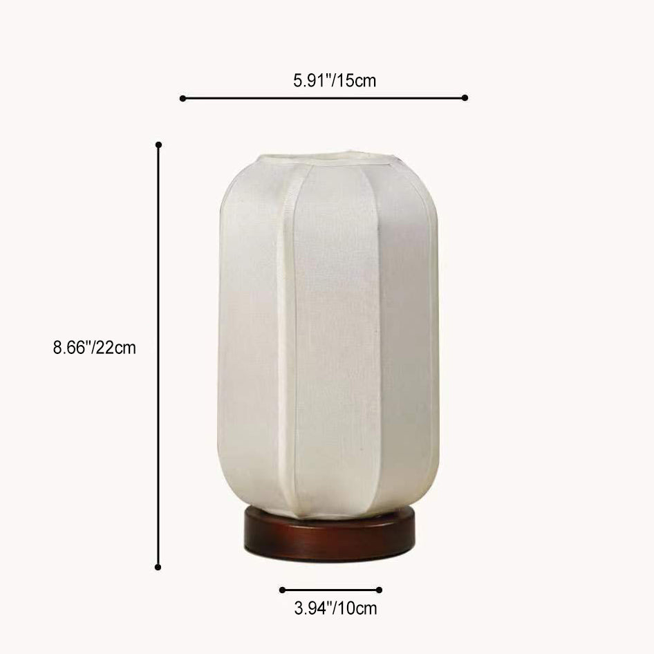 Traditional Chinese Fabric Cylinder Shade Wood Base 1-Light Table Lamp for Bedroom, Asian-Inspired Lighting, Elegant Nightstand Lamp, Modern Home Decor, Soft Ambient Illumination, Feng Shui Accent Lamp, Unique Gift Idea, Handcrafted Decorative Lighting